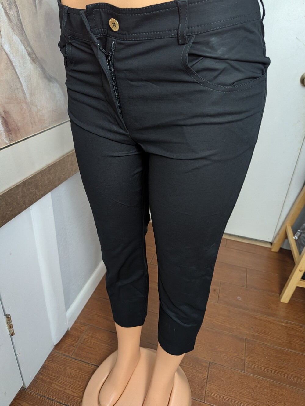 Kenzo Paris Black Cropped Tailored Pants Size Eu(36), 29' Waist